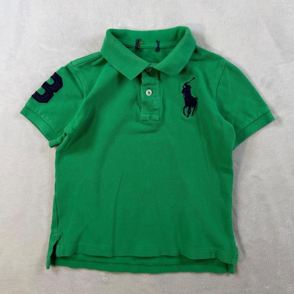 Polo Ralph Lauren Kids Green Big Pony Short Sleeve Polo Shirt Size 4